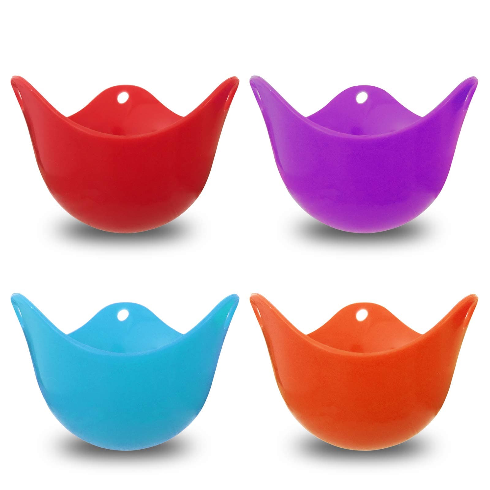 iGraver Egg Poacher Cups Egg Poaching Cups, Silicone Poaching Pods, Microwave or Stovetop Egg Cooker, Pack of 4