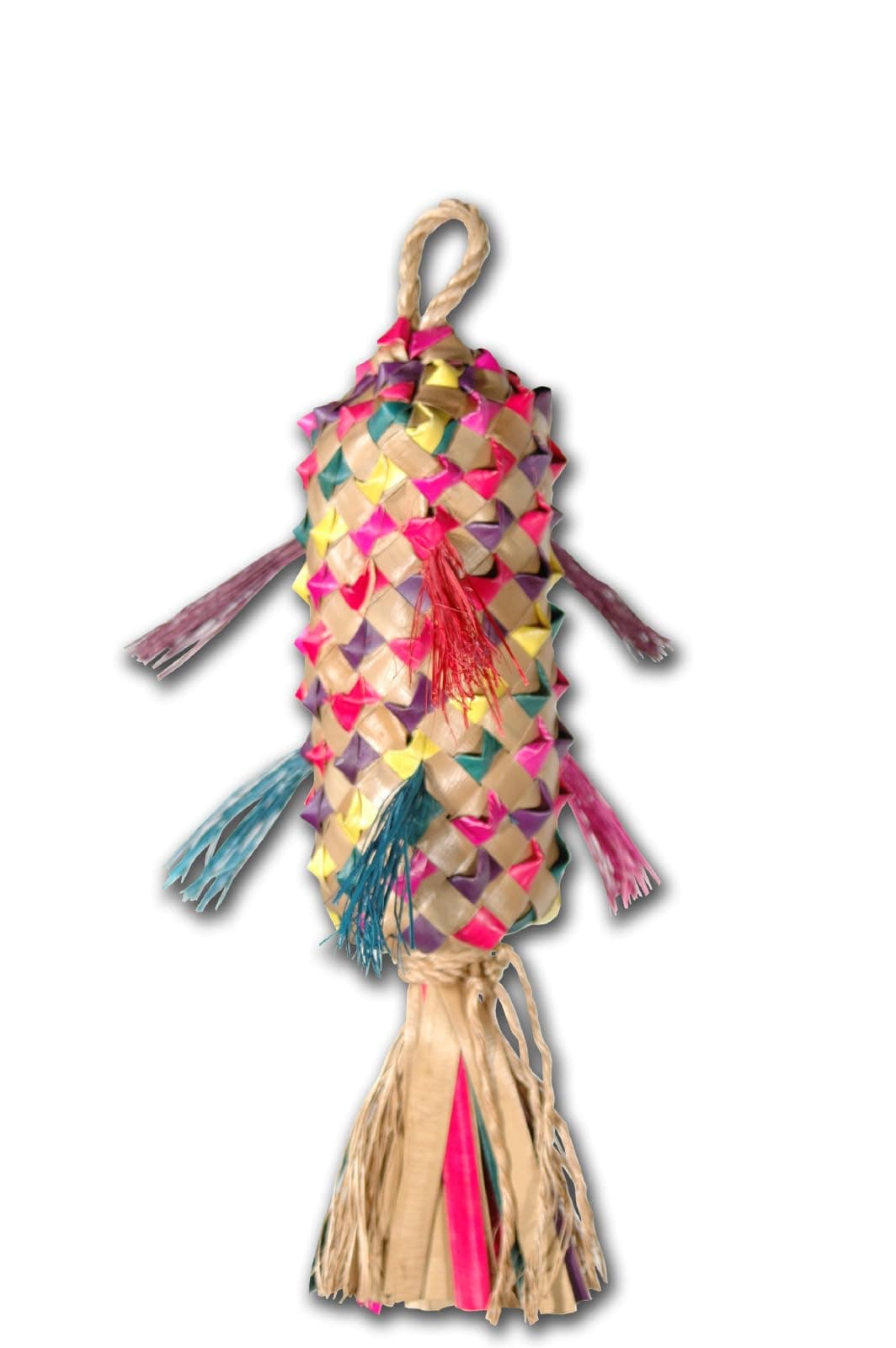 Planet Pleasures Spiked Pinata Natural Bird Toy, Medium/11