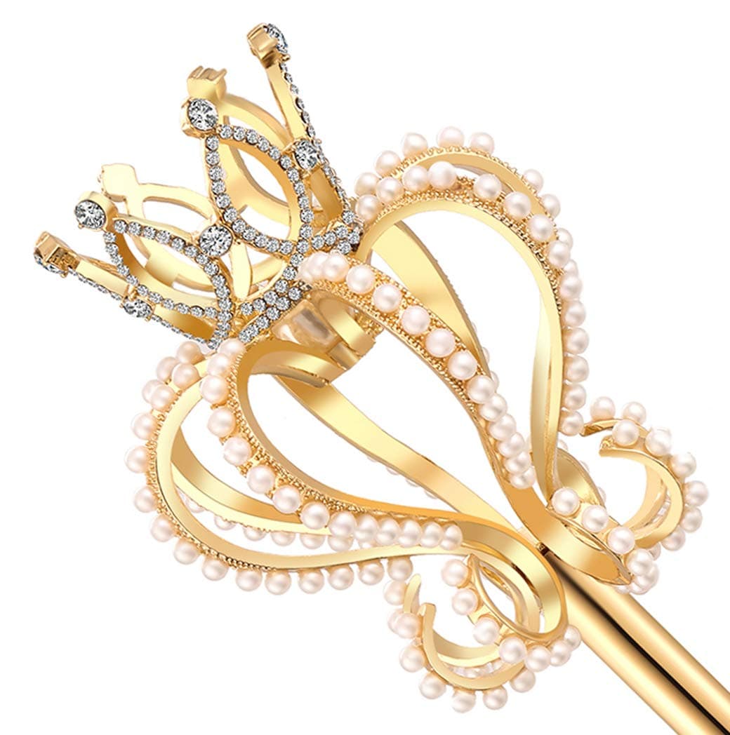 Gold Pearl Rhinestone Scepter Magic Party wand pageant Costume Accessory