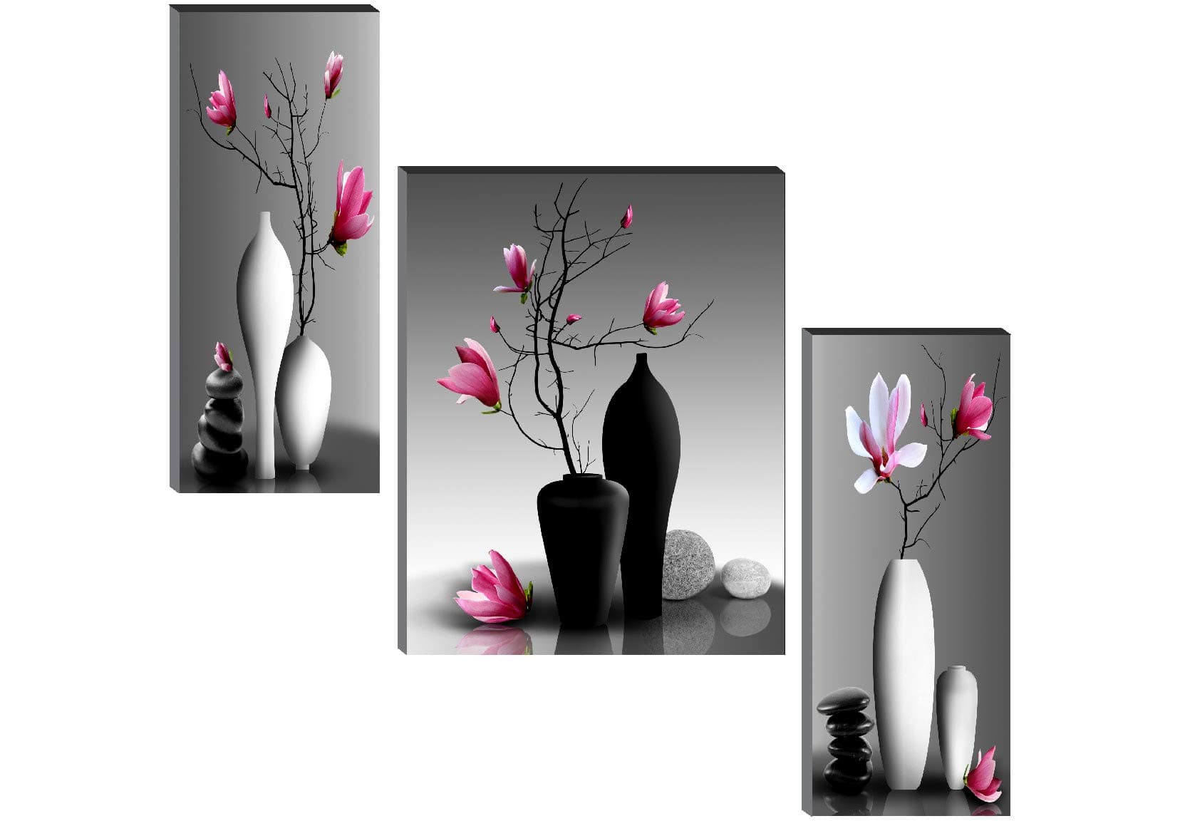 SAF SANFJM31370 MDF Board with UV Textured Beautiful Flower Pot Self Adhesive Wall Painting (Set of 3, 18" x 12", Multicolor)