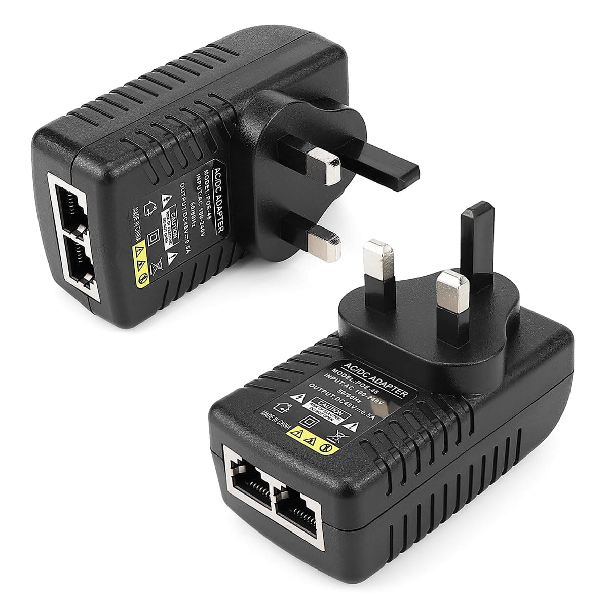 – 2PCS 48v 0.5A POE Adapter,DC Power Supply Adapter, Over Ethernet Adapter with UK Plug Power Supply UK Wall Plug Power over Ethernet for 48V POE Device