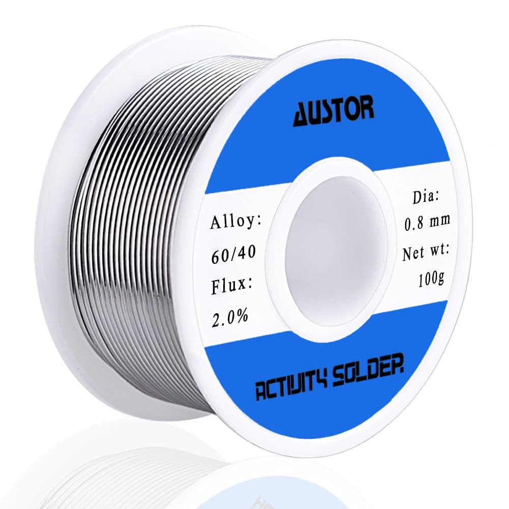 AUSTOR (0.8MM) - 60-40 Tin Lead Rosin Core Solder Wire for Electrical Soldering (100g, 0.8mm)
