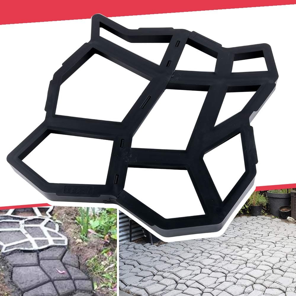Anothera 17"x17"x1.6" Walk Maker Reusable Concrete Path Maker Molds Pathmate Stone Molding Stepping Stone Paver Yard Patio Lawn Garden DIY Walkway Pavement Paving Moulds (Irregular)…