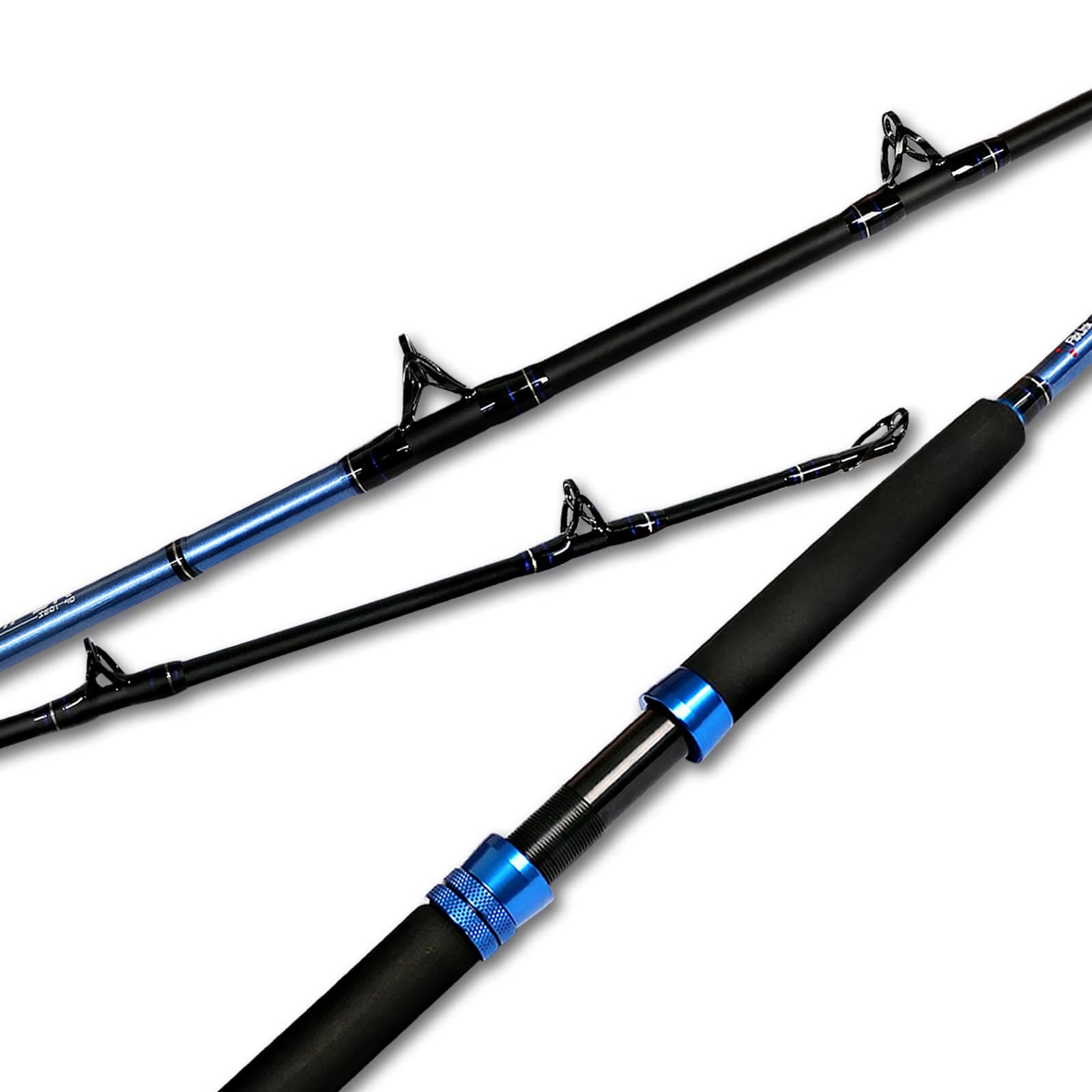 Fiblink 1-Piece/2-Piece Fishing Rod Saltwater Trolling Rod Cat Catfish Rod Conventional Boat Fishing Pole(15-30lb/30-50lb/40-80lb,6-Feet,Medium Heavy