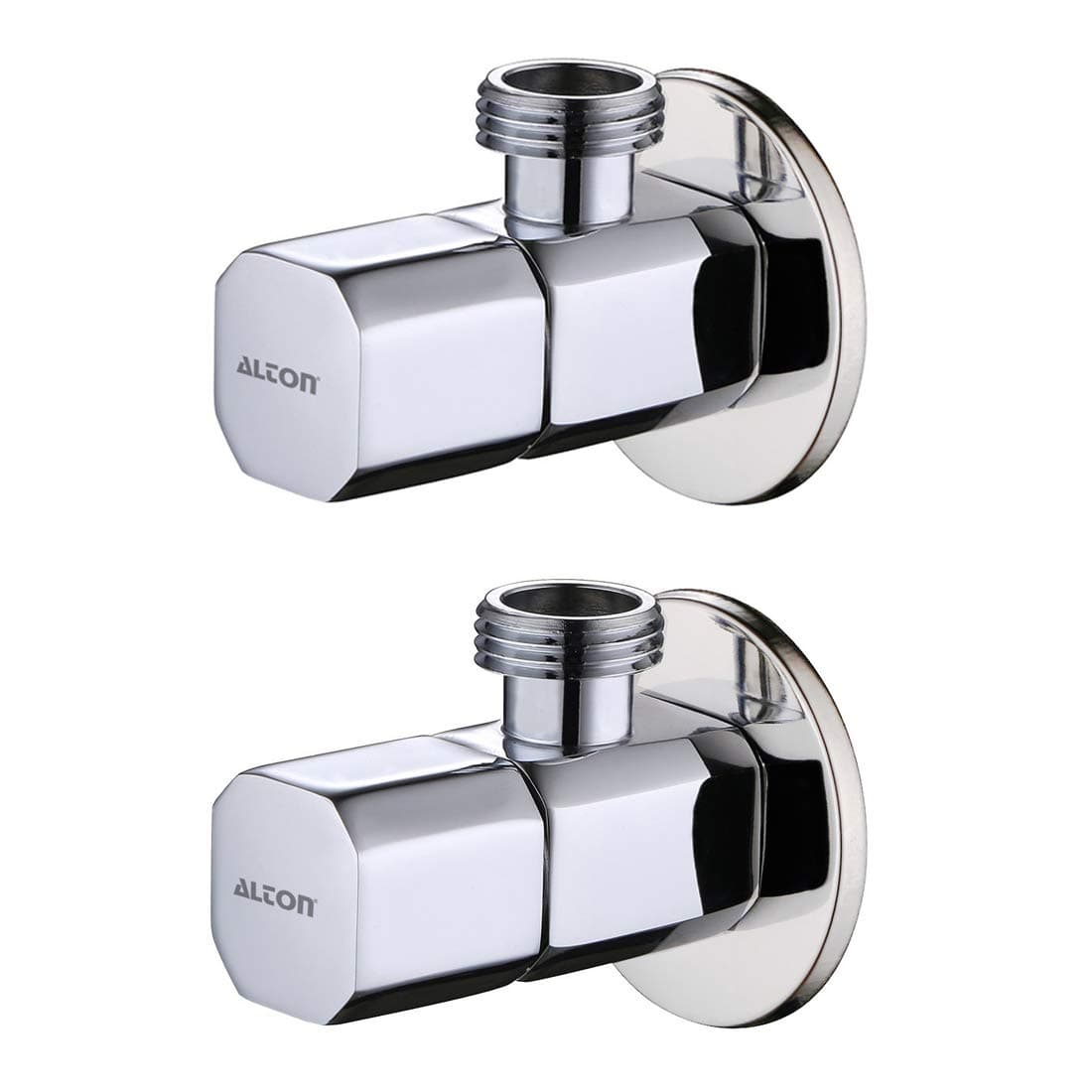 ALTON ALD562 Brass Angle Valve with Wall (Flange, Chrome, Set of 2 Piece)
