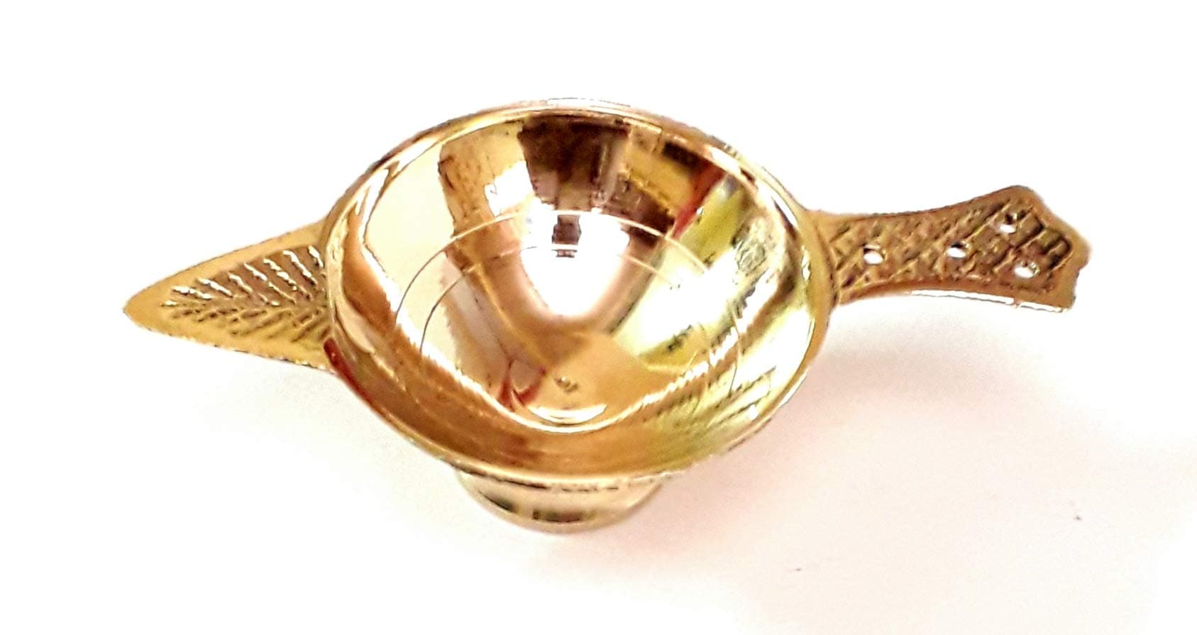 S.S TRADERS Brass Laxmi Deepak for Laxmi pooja A traditional Pooja Diya Set of 2 pieces (Yellow)