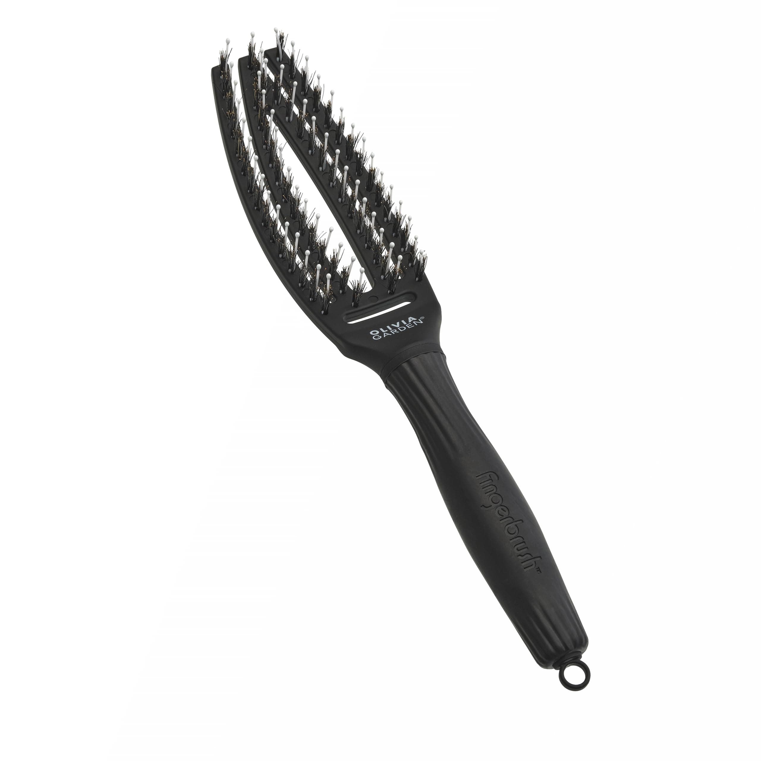 Olivia Garden Fingerbrush Care Iconic Detangling Hairbrush with Boar & Nylon Bristles for Ultimate Shine & Smooth Styling