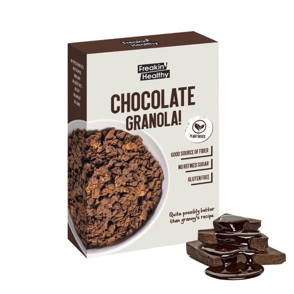 Chocolate Granola 340g – Plant Based Breakfast Cereal, Naturally Sweetened, Gluten, Refined Sugar Free