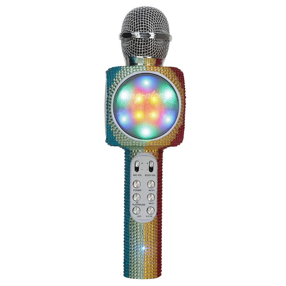 Sing-Along Bling Bluetooth Karaoke Microphone and Bluetooth Stereo Speaker All-in-One (Rainbow Bling)