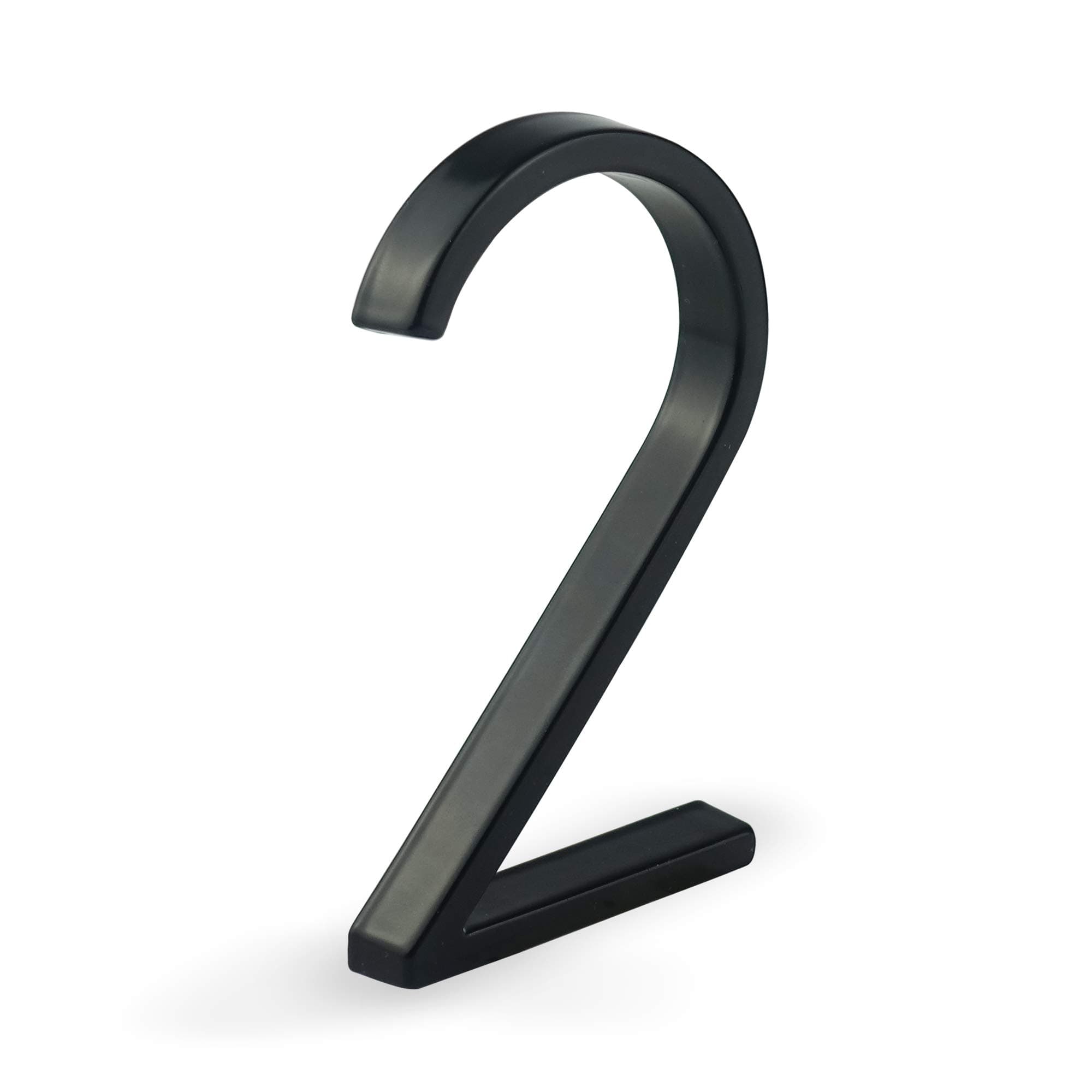 HASWARE Floating House Number Sign: 5 inch Modern Door Signage - Striking for Street Home Address Numerals (2, Black)