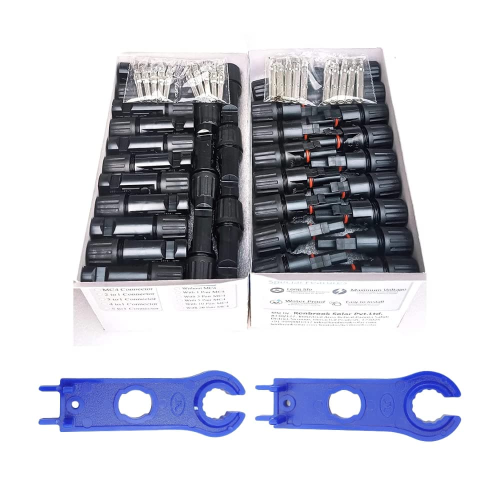 MC-4 Wire Connector with Spanner for Solar Panels (50 Set + Spanner)