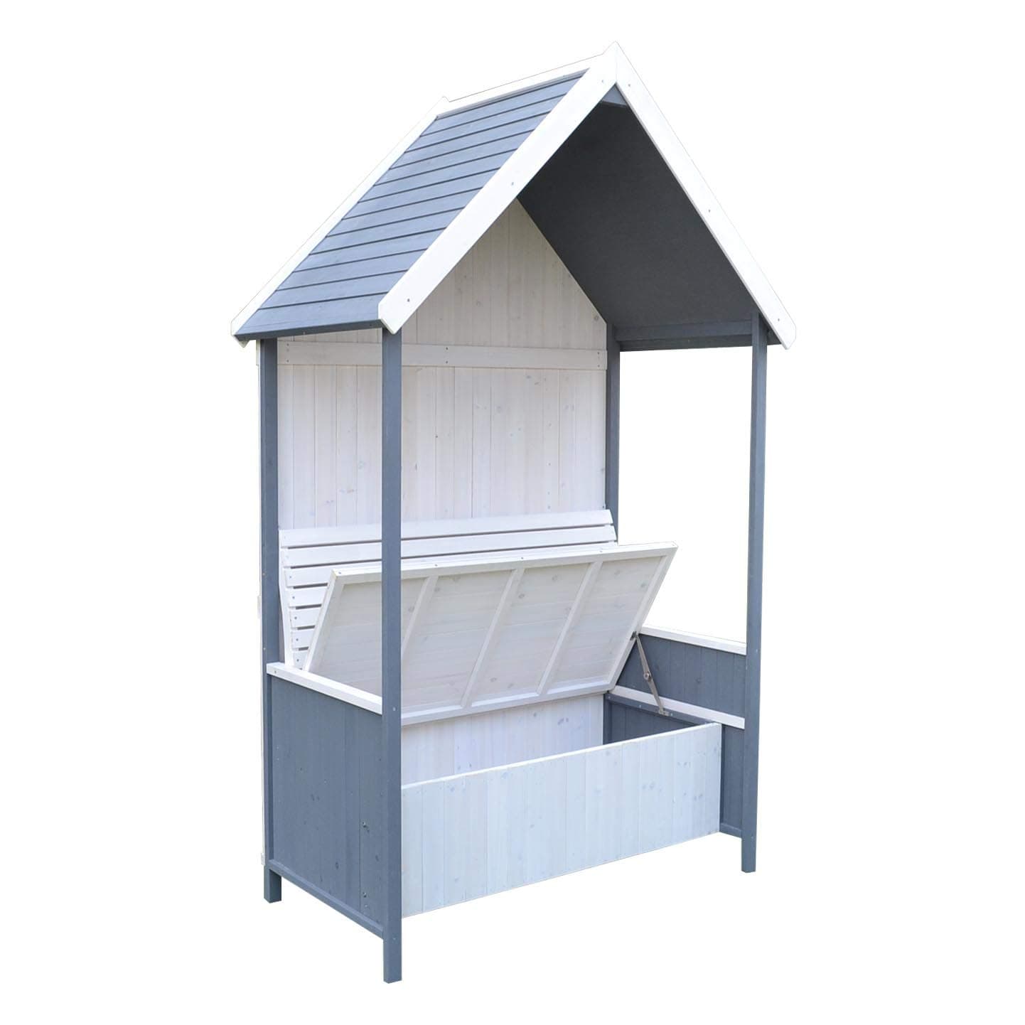 AIRWAVE Juliet Garden Wooden Arbour Seat Outdoor Storage Bench, White