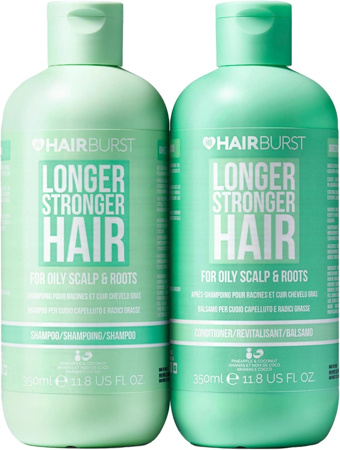 Shampoo & Conditioner Set for Oily Hair-Deep Cleansing, Purifying & Hydrating with Tropical Aroma - Promotes Hair Growth, Reduces Hair Loss-Free of SLS, Silicones & Parabens - Made in UK