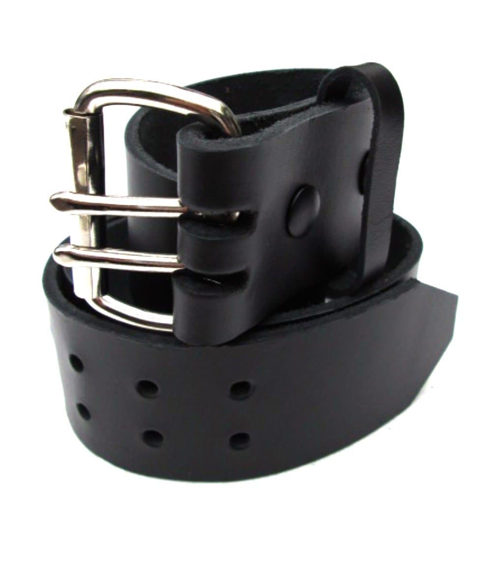 Dangerous ThreadsMens Heavy Duty Black Leather Belt 2' Wide