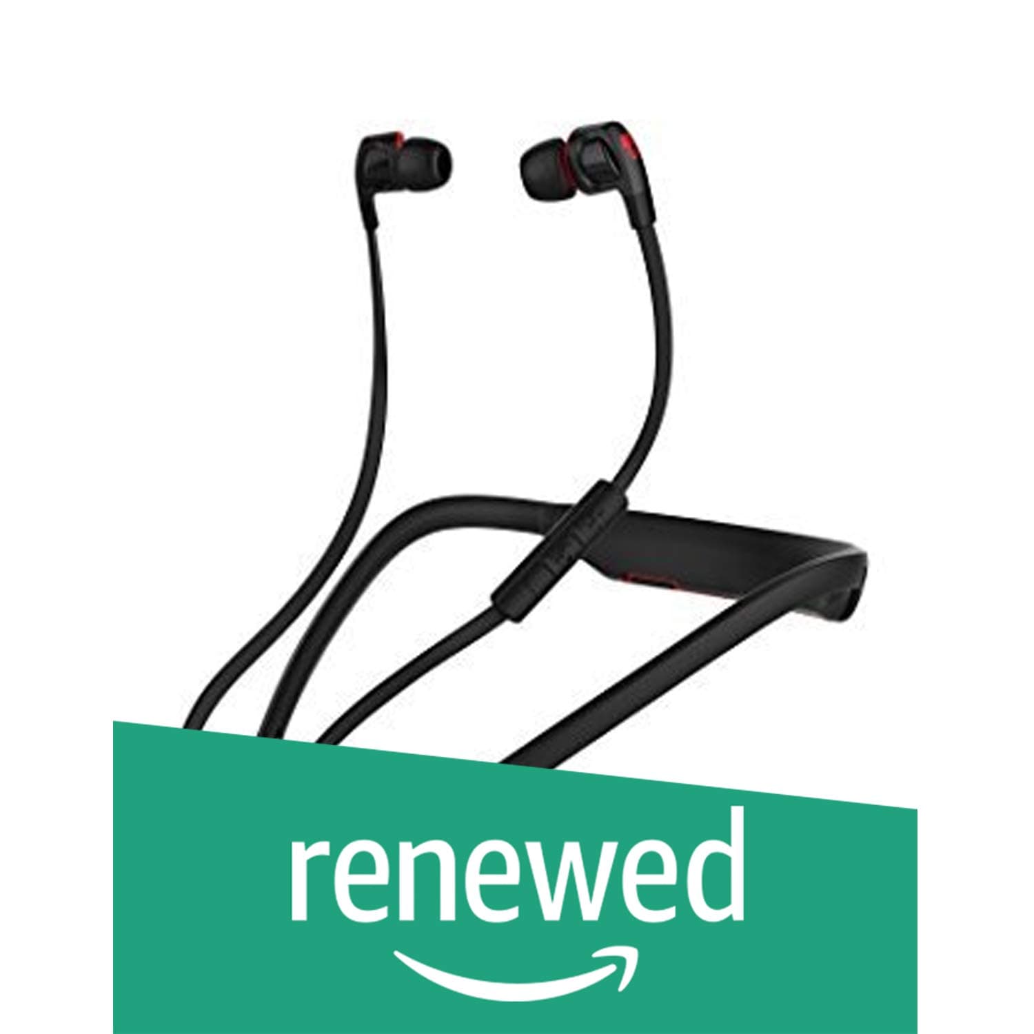 (Renewed) Skullcandy S2PGHW-521 Wireless Bluetooth in-Ear Headphone (Black/Red)