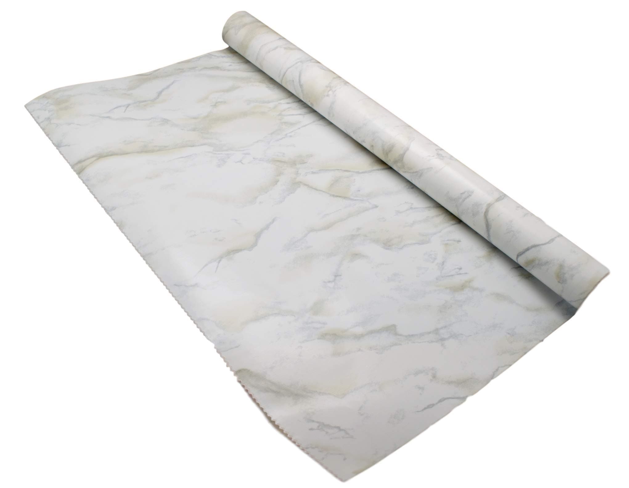 Faux Marble Self-Adhesive Vinyl Contact Paper for Shelf Liner, Drawer Liner and Arts and Crafts Projects 9 Feet by 18 Inches (Carrara White)