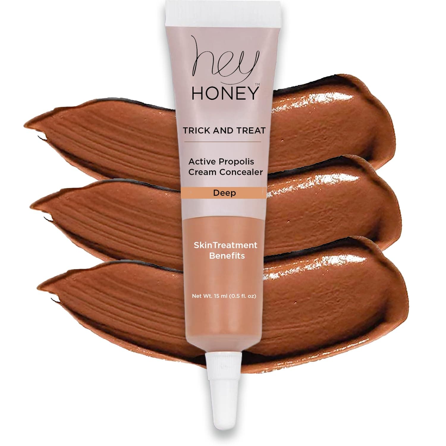Skincare Trick & Treat Active Honey & Propolis Full Coverage Concealer | For Acne & Blemishes, Dark Spots, Around The Eye Dark Circles & Discoloration | Deep Tone | 0.5 Oz.