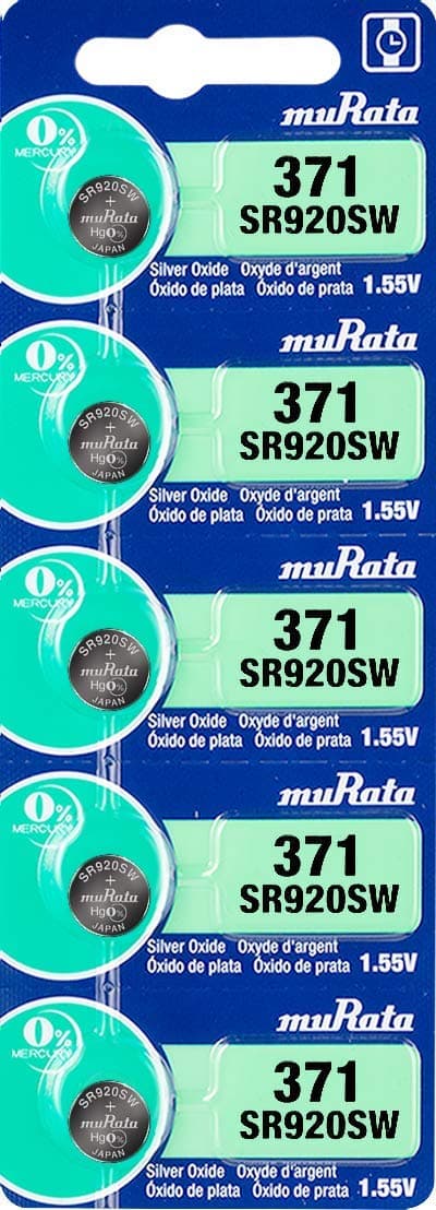Murata SR920SW / 371 Silver Oxide 1.55V Batteries - 5 Pieces