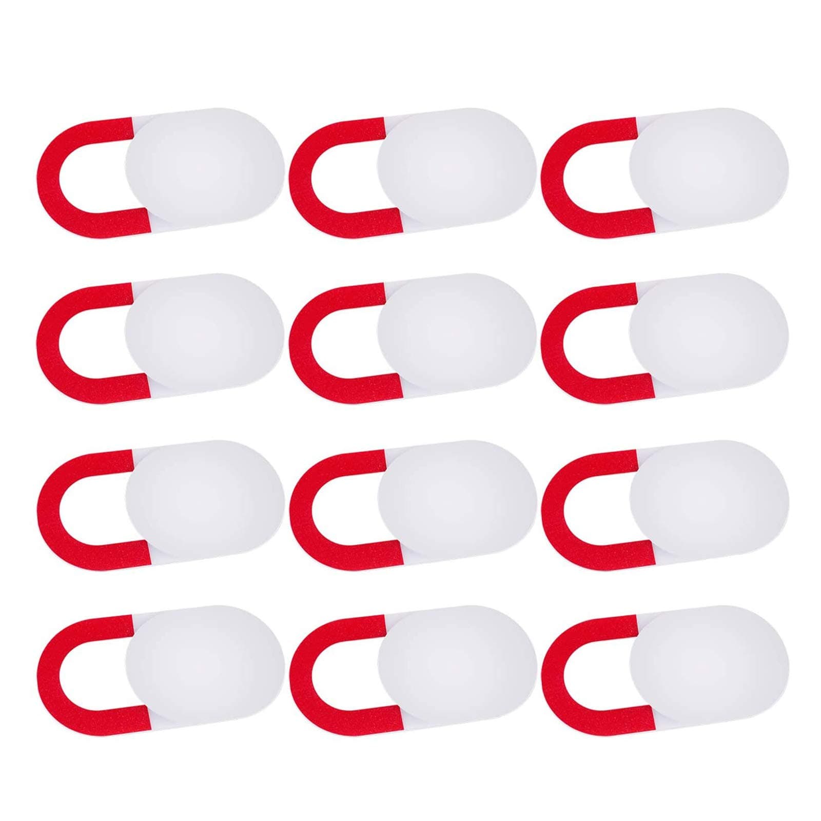 Laptop Camera Cover Slide, Anti-spy Webcam Cover for Laptop, PC, MacBook,iMac,Computer,iPad,Smartphone,Echo Spot,Tablet,Ultra Thin Camera Slide Blocker Protect Your Digital Privacy & Security (12P RedWhite)