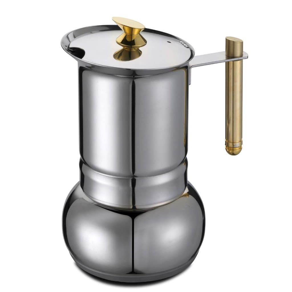 GAT Italy Amore 10-Cup Stove Top Italian Espresso Coffee Maker, Stainless Steel, Gold, 35 x 25 x 30 cm