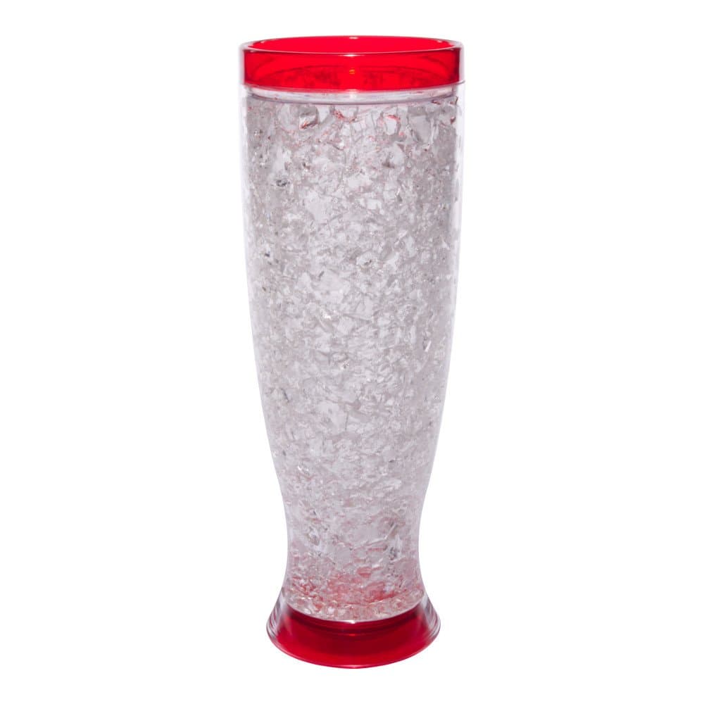 Liquid Logic Double Wall Gel Freezer Pilsner with Color Infused Handle, 16 oz., Red