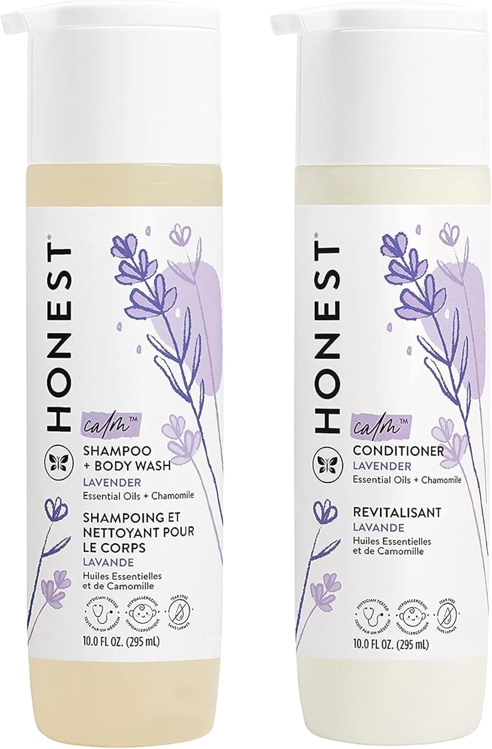 Silicone-Free Conditioner & 2-in-1 Cleansing Shampoo + Body Wash Duo | Gentle for Baby | Naturally Derived | Lavender Calm, 20 fl oz