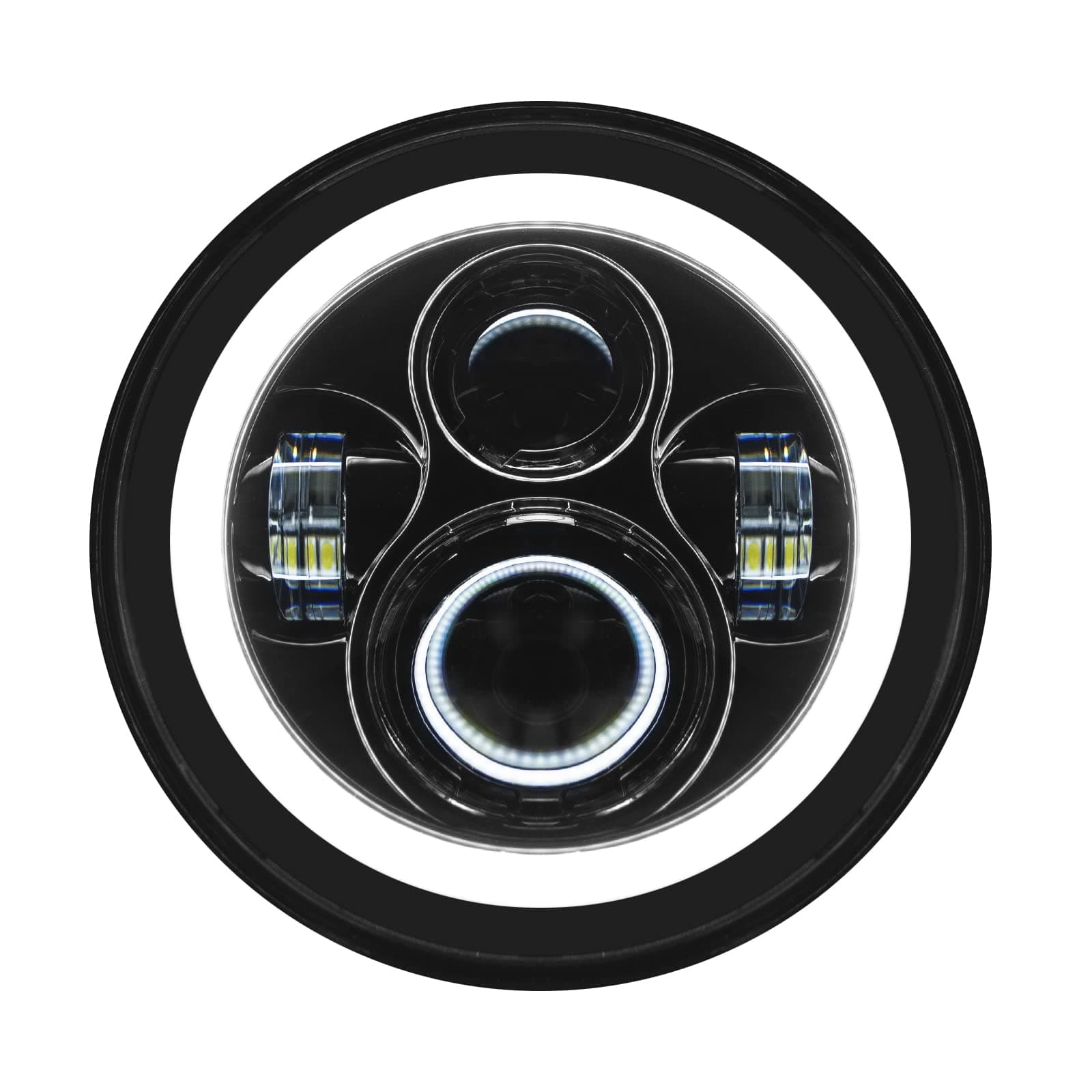 HogWorkz® 7 Inch LED Halomaker™ Headlight - Daymaker Replacement Compatible with Harley Davidson Street Glide Road King Electra Glide Ultra Softail - Black