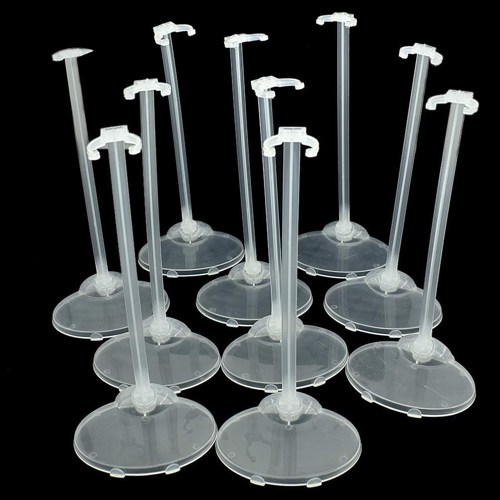 Kesheng 10 Pcs Transparent Stand Support for 20cm Dolls Mini Display Holder