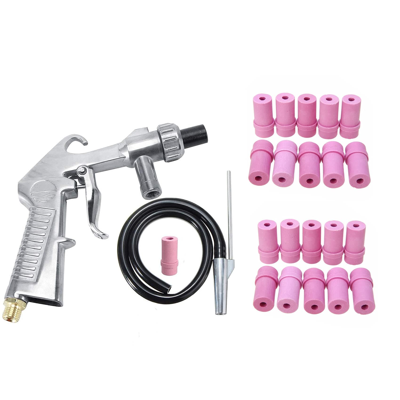 Sand Blaster Gun Kit Blasting Set Sandblaster Gun Nozzle Tube Rust Remove Abrasive Sand Blasting for Sandblast Cabinets Sand Suction Pipe