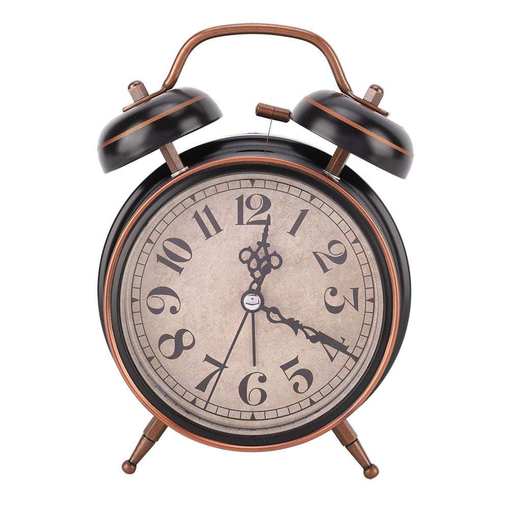 Christmas Carnival Boquite Old Fashioned Alarm Clock, Retro Mechanical Alarm Clock, Old Alarm Clock Traditional Alarm Clock with Night Light (Black)