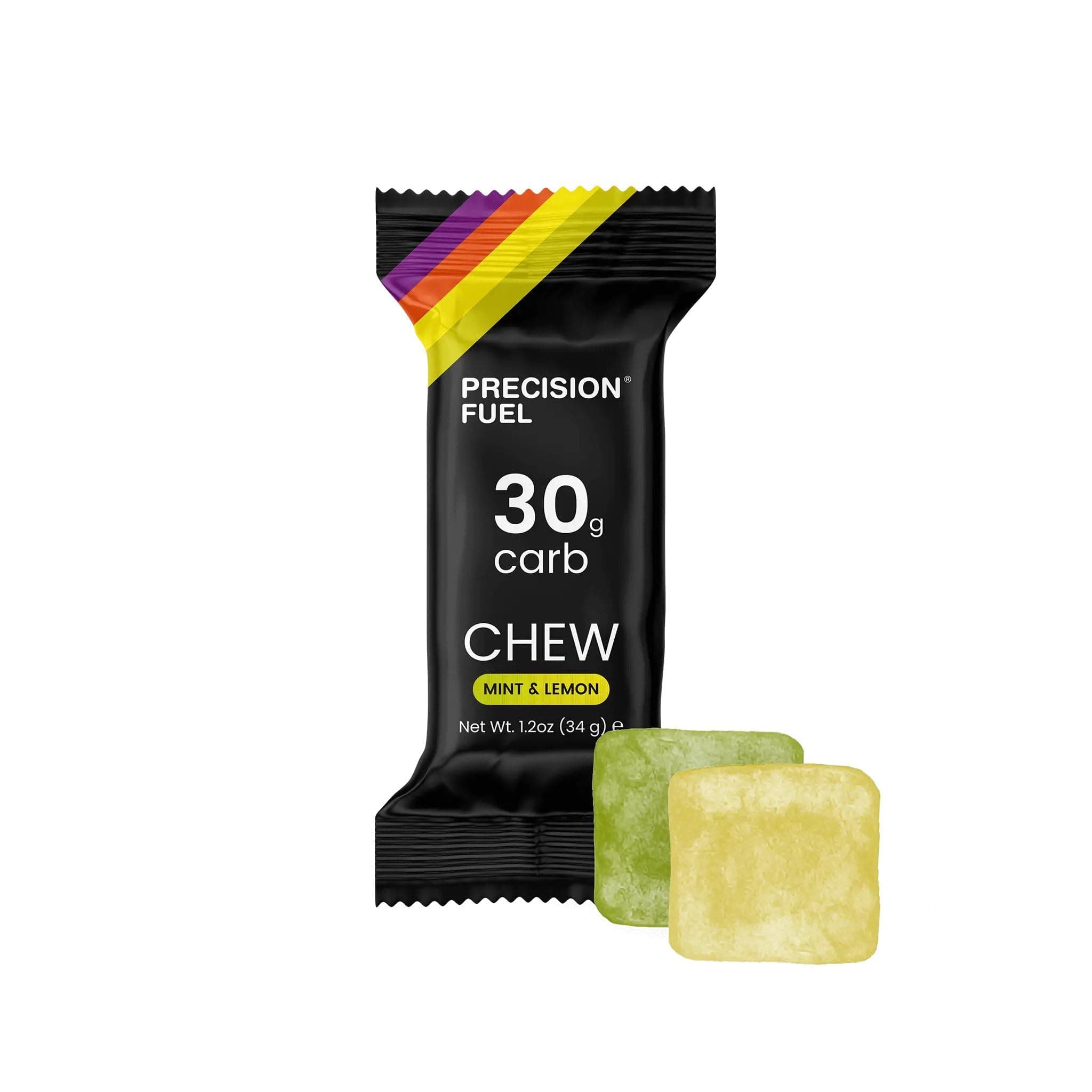 Precision Fuel PF 30 Chew Energy Chews - High Carb Fuel, Durable, Lightweight & Portable 30g Carb - Perfect for Long Runs, Rides, and Workouts - Original and Mint & Lemon Flavors (4 Chews)