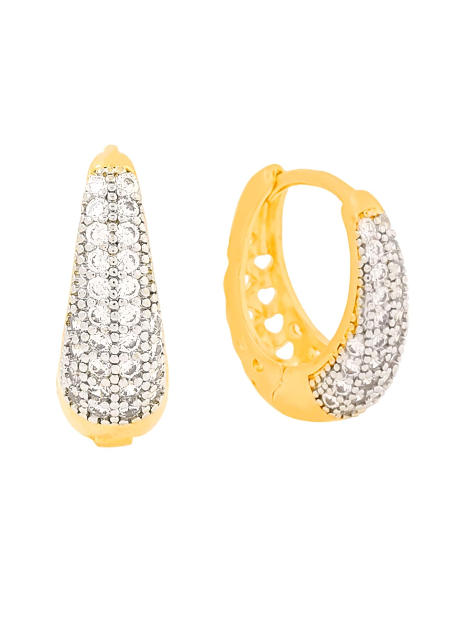 Earrings for Women and Girls Crystal Hoops Earrings | Silver Rose Gold Plated Clip On Earring Hoop Earrings for Women | Birthday Gift for girls and women Anniversary Gift for Wife