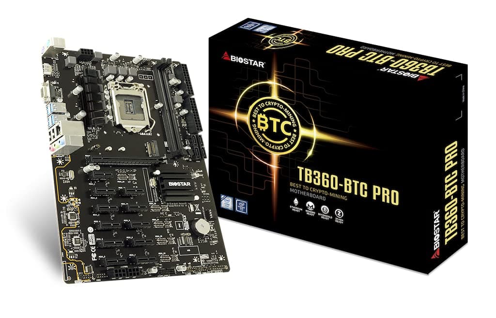 Biostar TB360-BTC PRO Core i7/i5/i3 (Intel 8th and 9th Gen) LGA1151 Intel B360 DDR4 12 GPU Mining Motherboard