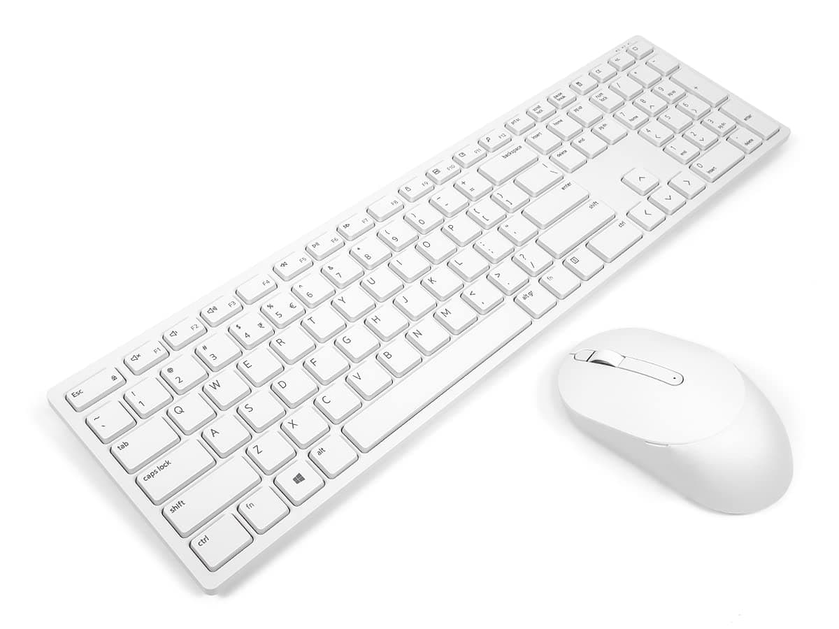 Dell KM5221W Pro Wireless Keyboard and Mouse Set, UK (QWERTY), 2.4GHz, 128-bit AES Encryption, 4000dpi, WHITE