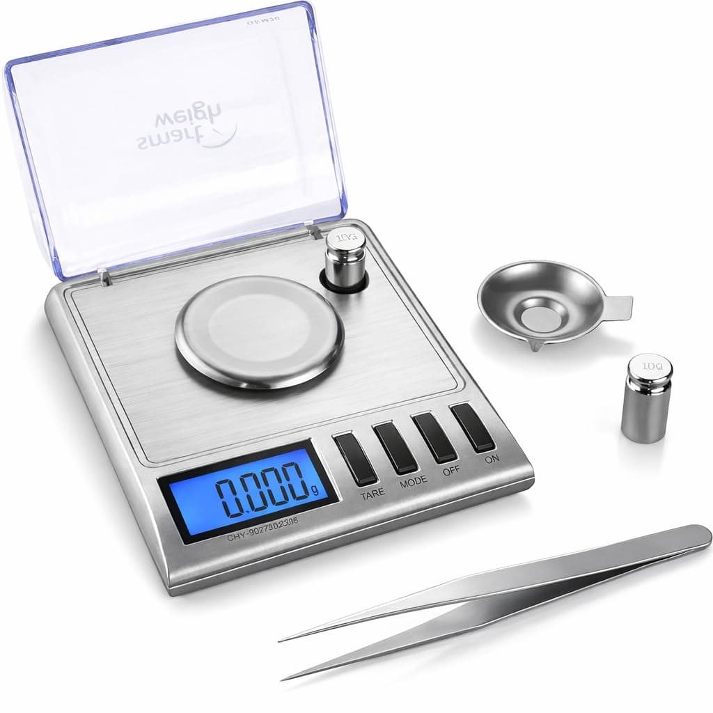 Smart Weigh GEM20 High Precision Digital Milligram Scale 20 x 0.001g Reloading, Jewelry and Gems Scale, Silver
