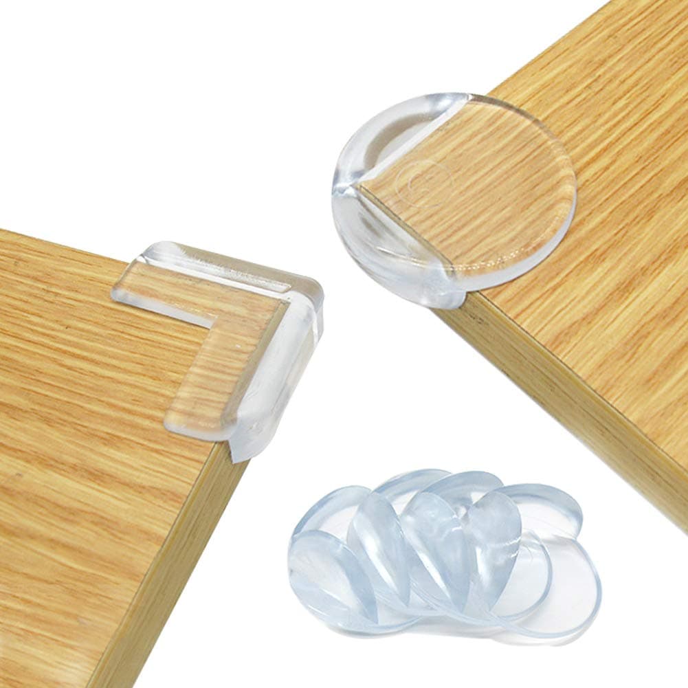 Deeram 30 Pack Clear Corner Protector Corner Guards with Strong Adhesive for Sharp Corners Baby Proofing, L & Ball Shaped