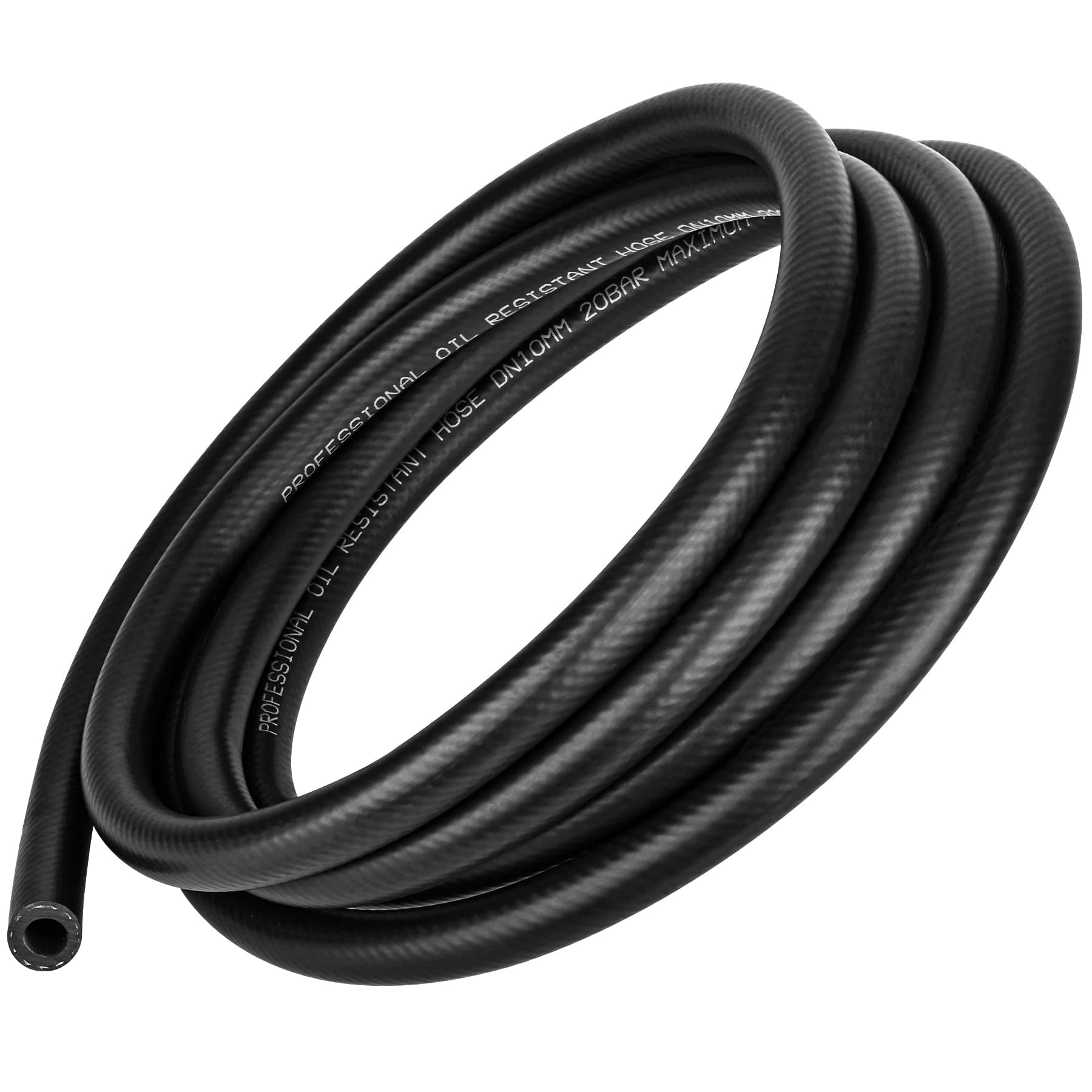 10 Feet NBR Fuel Line Hose Black Nylon Steel Oil Gas Fuel Line Hose 3/8 Inch Inside Diameter Suitable for Fuel Systems Engines Tube Hose
