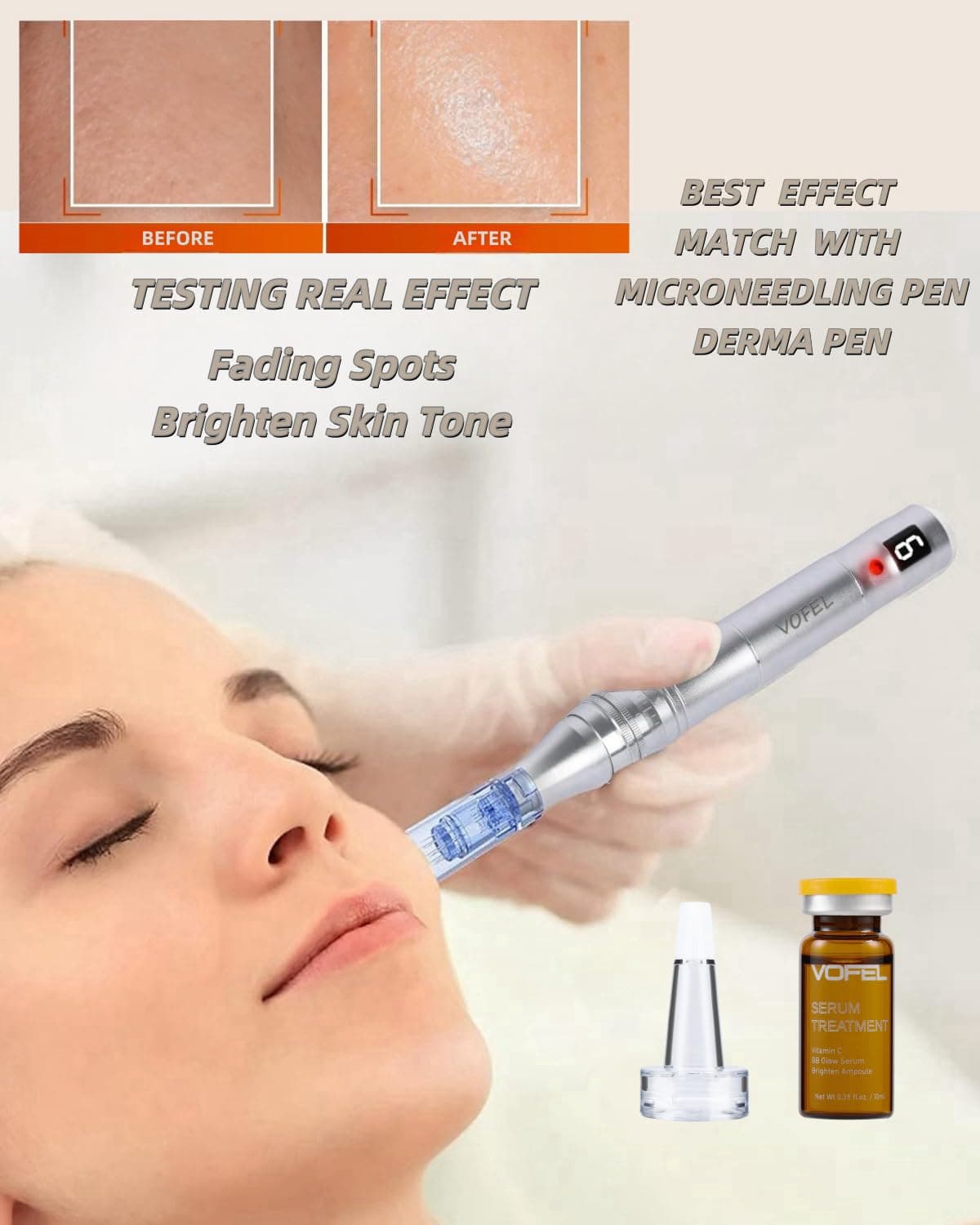 Vitamin C Serum for Face Hyaluronic Acid Serum Anti Aging Moisturizer 0.35 oz 4 Vials Facial Serums BB Glow Starter Kit (4pc new vc kit)