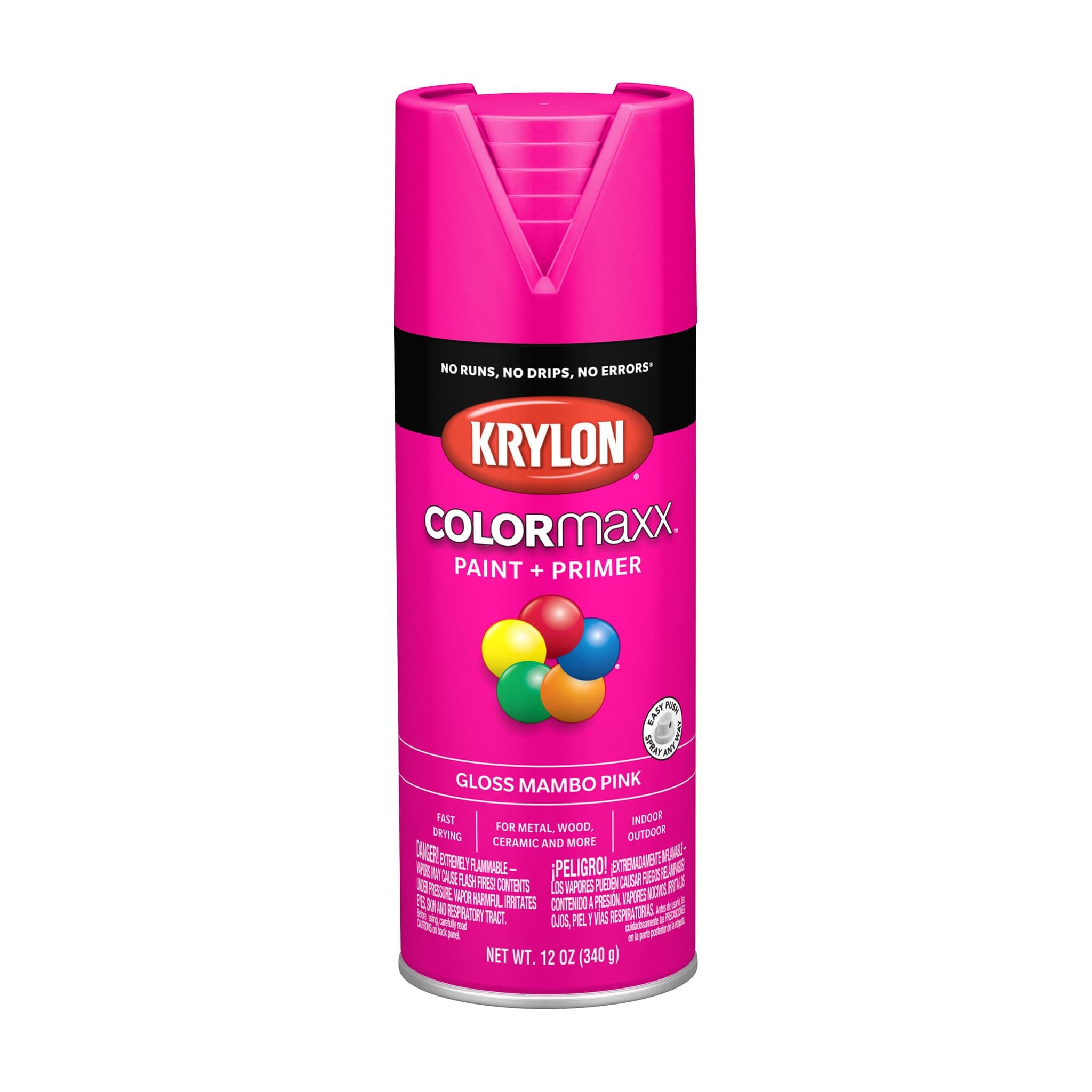 Krylon K05528007 COLORmaxx Spray Paint Aerosol Mambo Pink