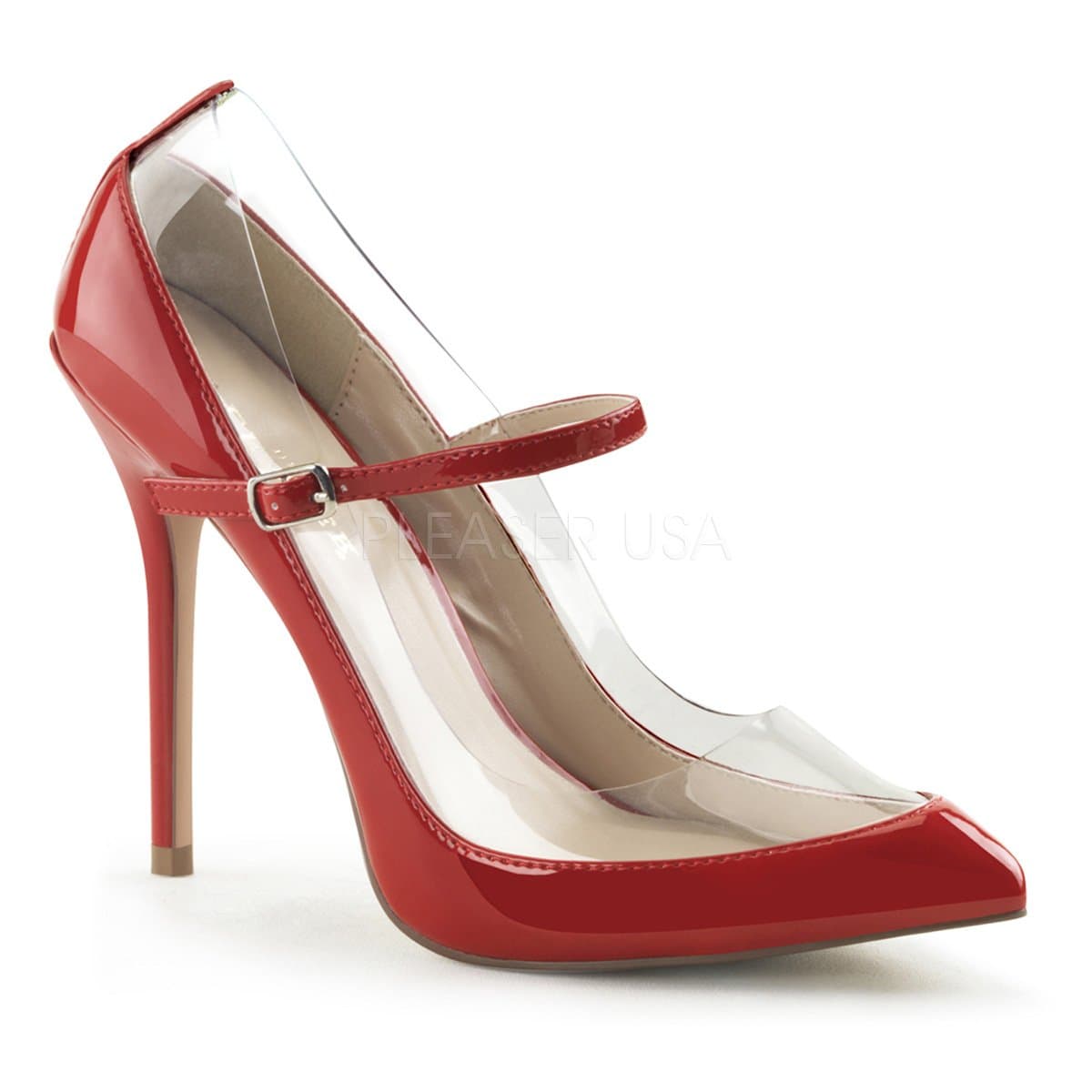 Pleaser Women's Amuse 21 Red Fashion Pumps 12 M