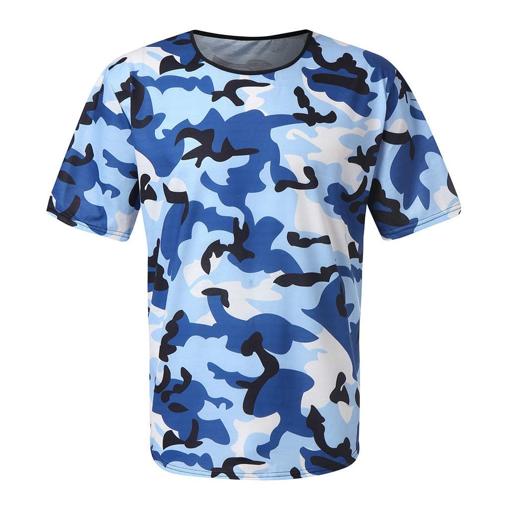 Mens Summer t Shirts Short Sleeve,Fashionable Men's Camouflage Compression Crossfit T-Shirt Men Fitness Elastic Shirt