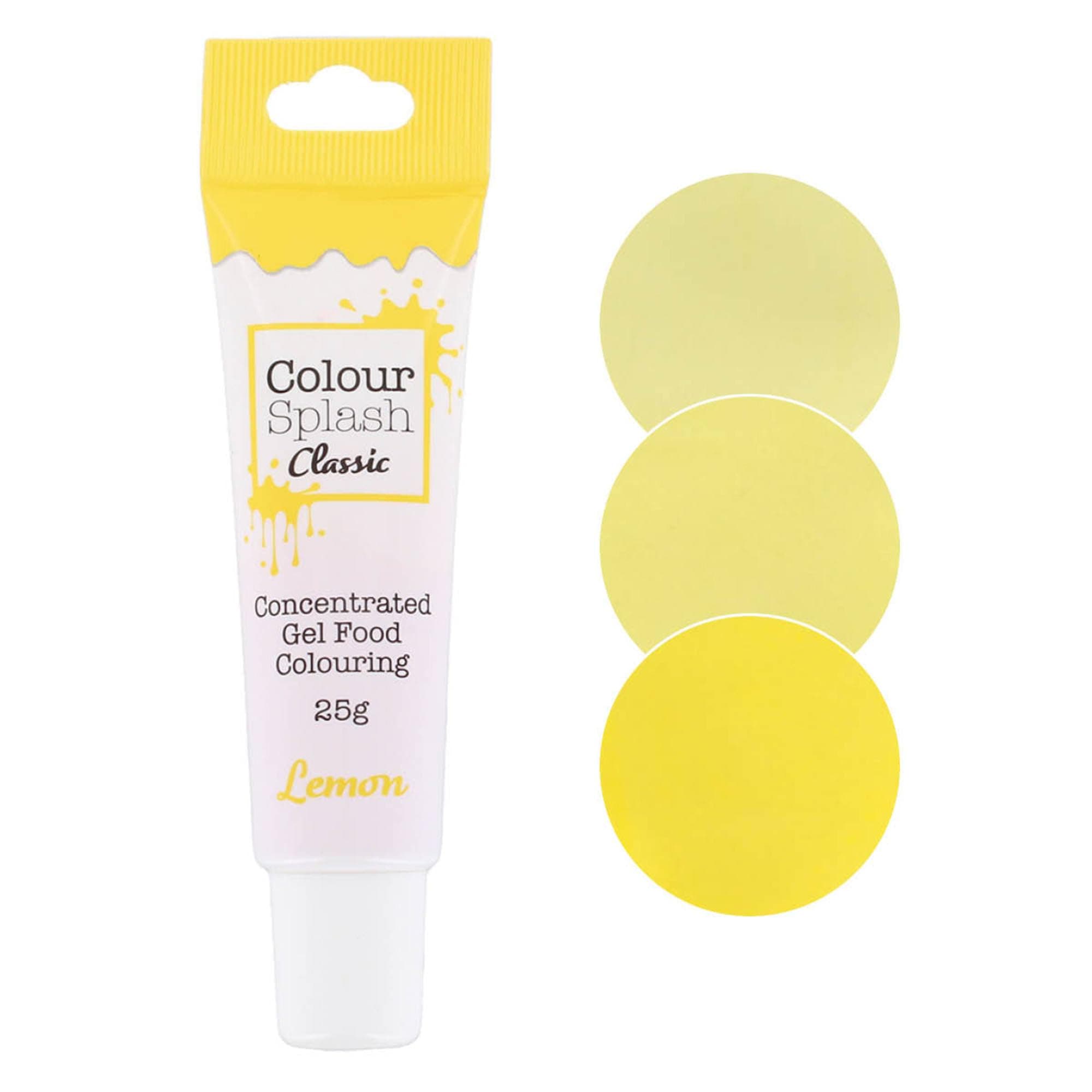 Colour Splash Food Colouring Gel | Lemon Yellow | Highly Concentrated Gels, Easy To Use Squeezy Tubes, Edible Ingredients, Transform Plain Cakes Into Bright, Eye-Catching Creations - Lemon Yellow 25g