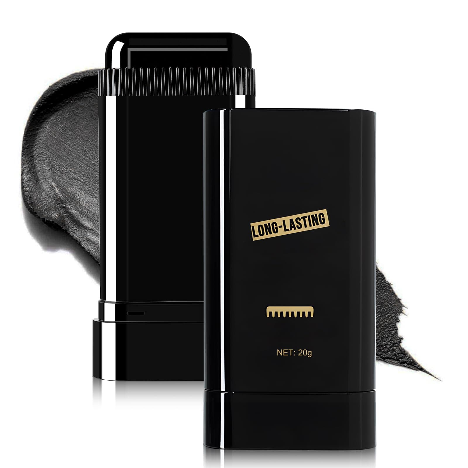 Hair Color Stick, Hair Dye Stick, Portable Color Touch-Up Hair Sticks With Comb, Cover Gray Hair Color Correction Sticks for Women & Men (01# Black)