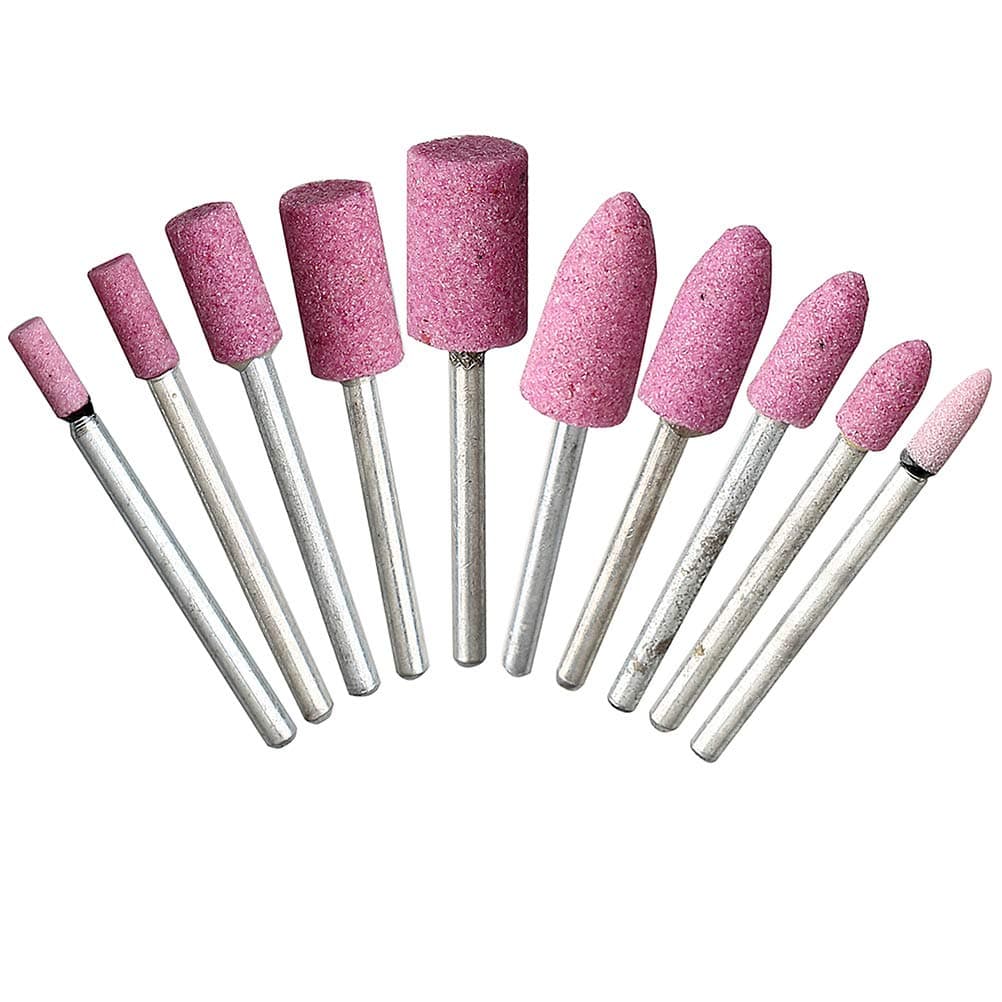 10 Pcs Mounted Point Grinding bits, Shank Abrasive Mounted Stone Rotary Tool Grinding Wheels Bit Set for Dremel