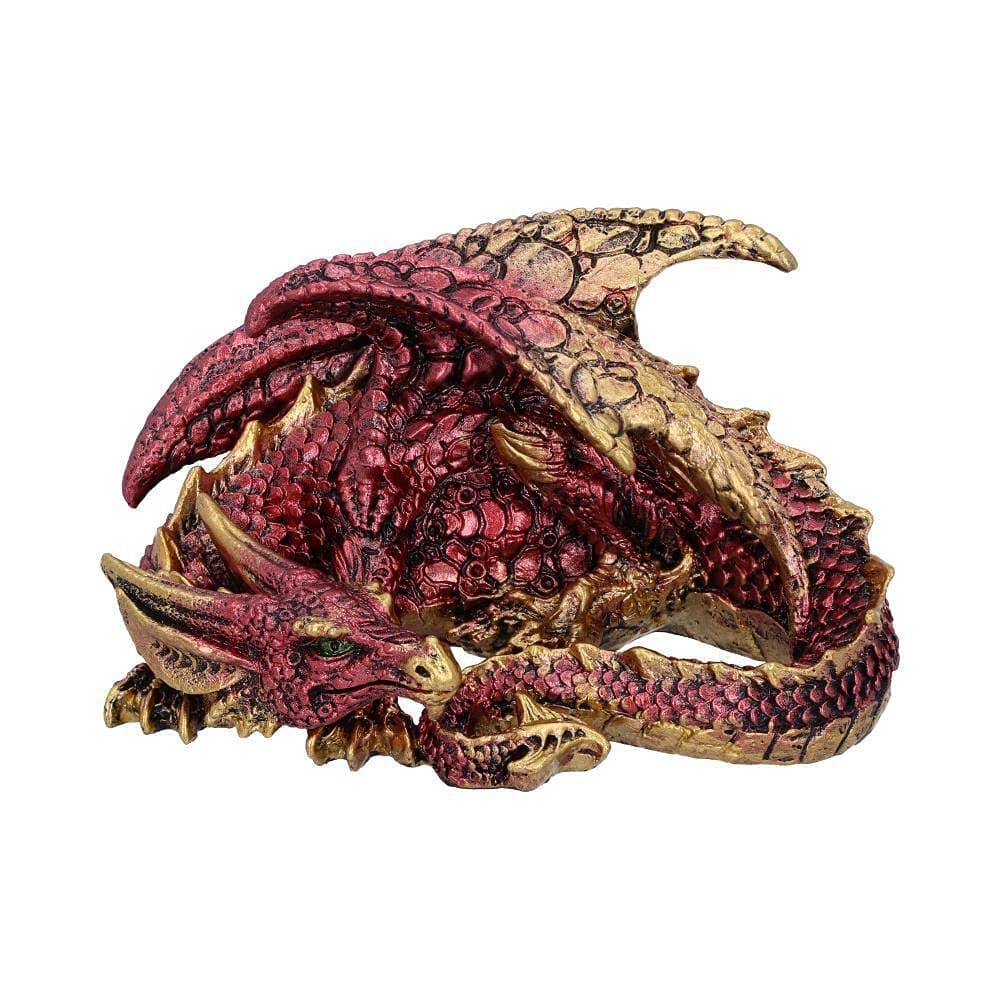 Nemesis Now Aaden Red and Golden Resting Dragon Figurine, 10.2cm
