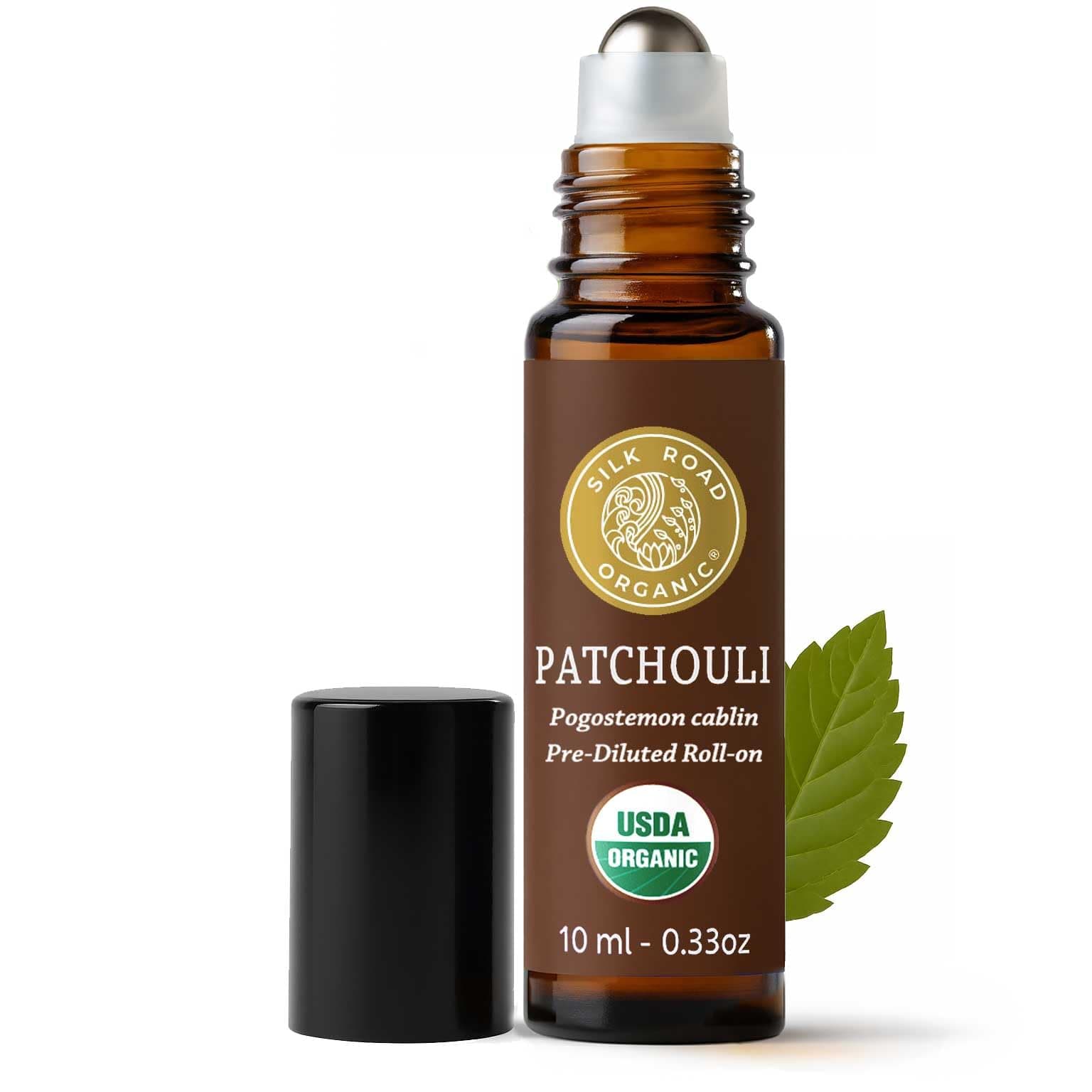 Patchouli Essential Oil Roll On, USDA Certified - Uplift Mood, Enhance Attraction, Ease Stress & Relax - 10 ml Aromatherapy Roller
