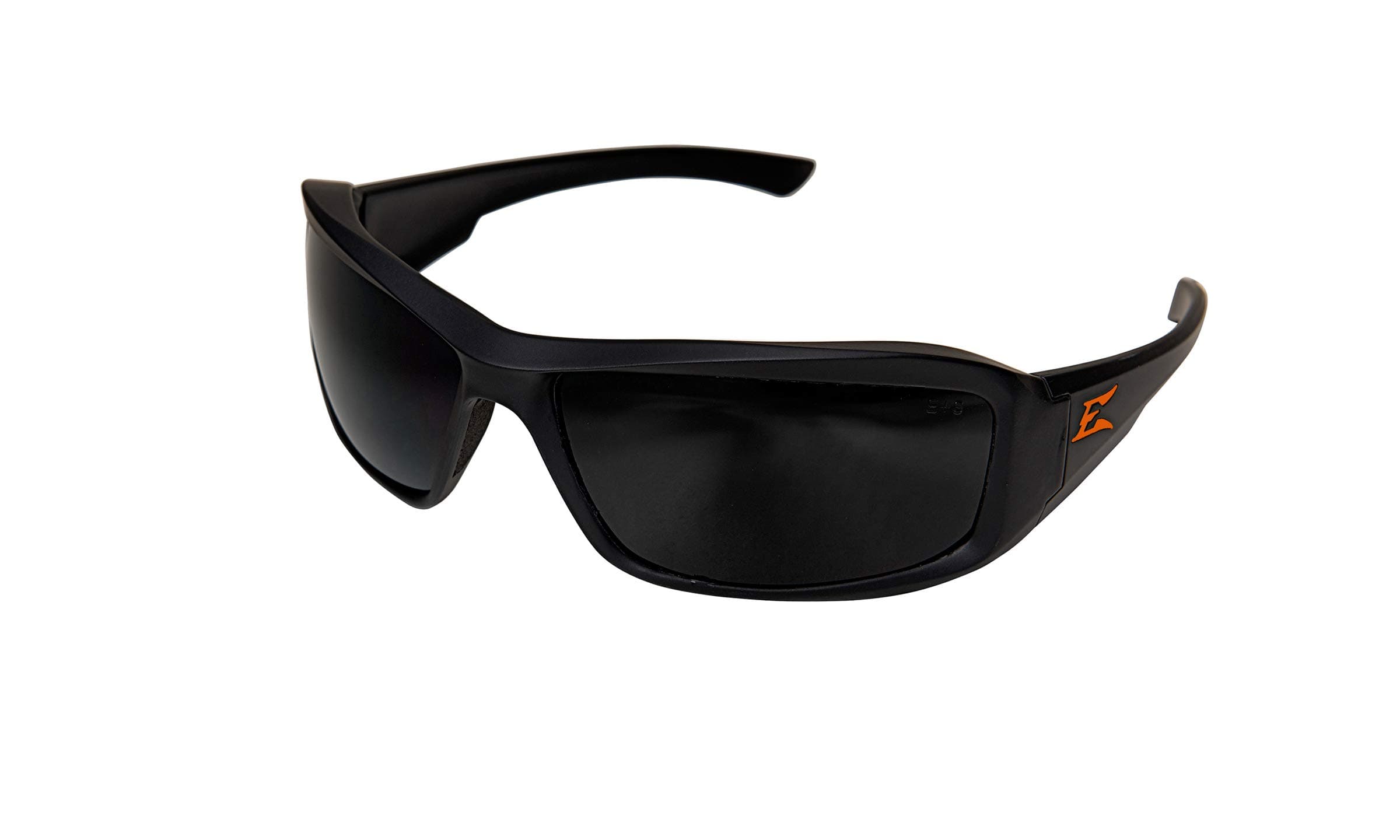 Brazeau Torque Glasses, Black w/Orange E Logo Frame, Smoke Lens, One Size, XB136-E2