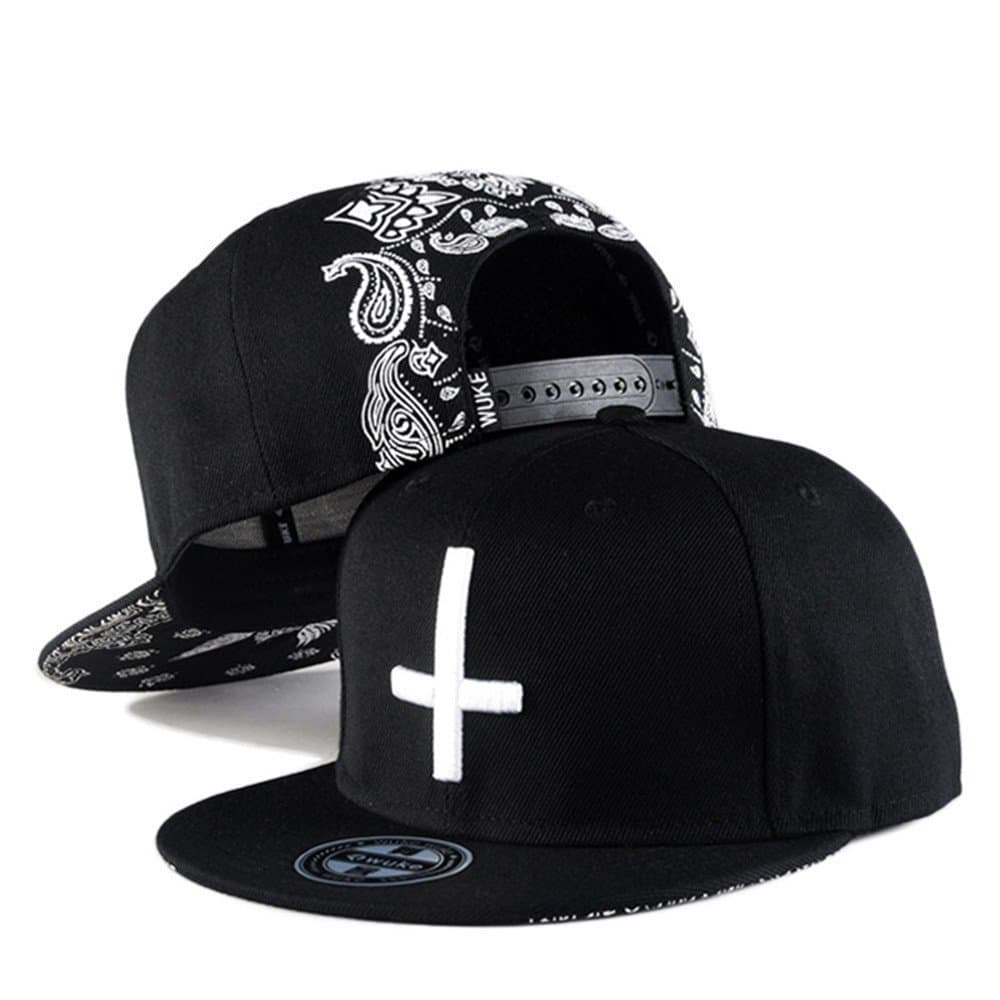 Hip Hop Fashion Baseball Hat Cap Snapback 1 PC Pattern Satan Cross Black