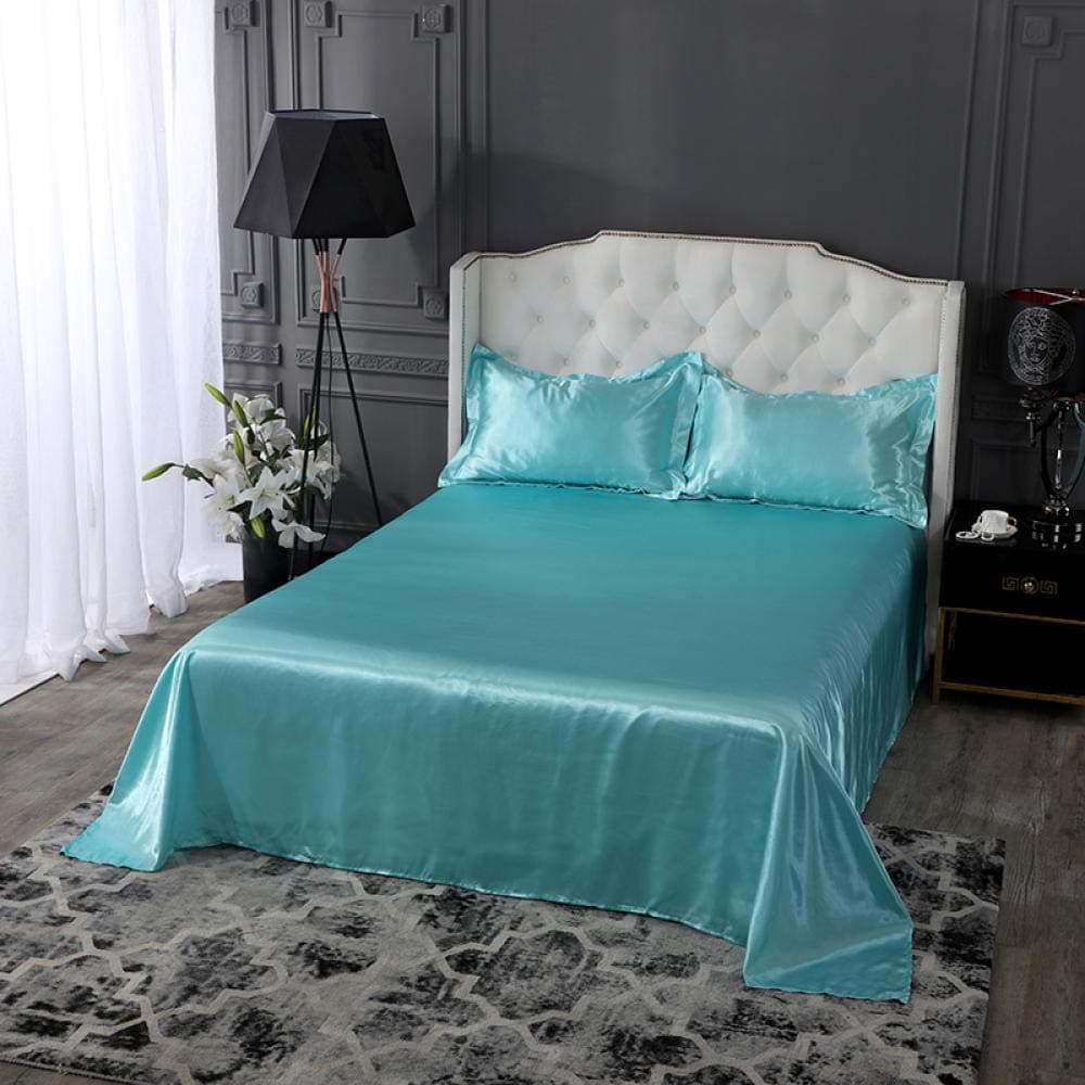 CDML Sheets Summer Solid Color Ice Sheets Thin Silk Sleek Single Cool Silk Silk Sheets -180cmx230cm