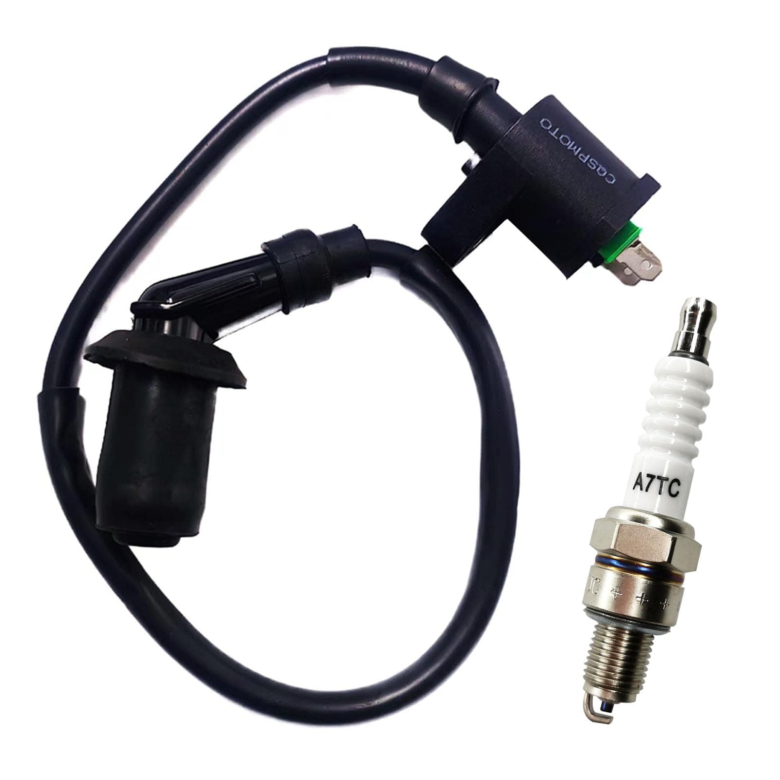 GY6 Racing Ignition Coil A7TC Spark Plug for 50cc 125cc 150cc 110cc 80cc 90cc Moped Scooter Chinese ATV Go Kart Pit Dirt Bike Engine Taotao Motorcycle SSR 125 Ignition Coil High Performance